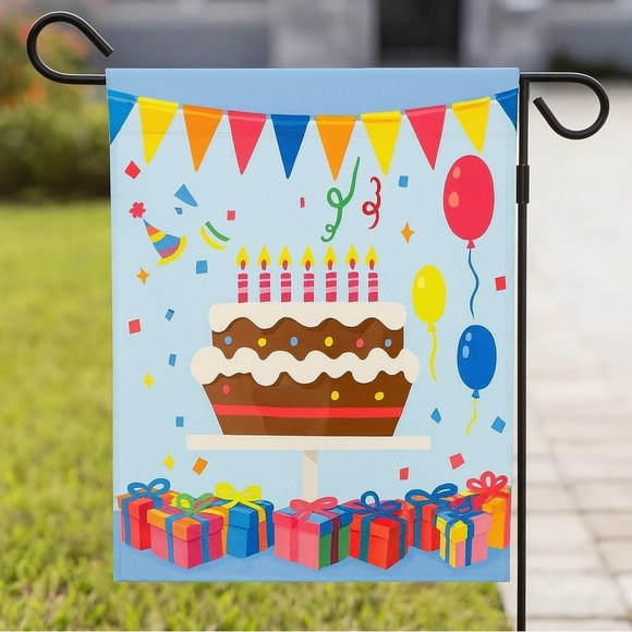 Happy Birthday Garden Flag - Picture 2 of 4